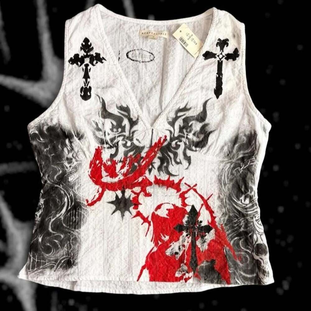 Aeropostale Reworked Cyberrealism Tank Top Fallen Angel